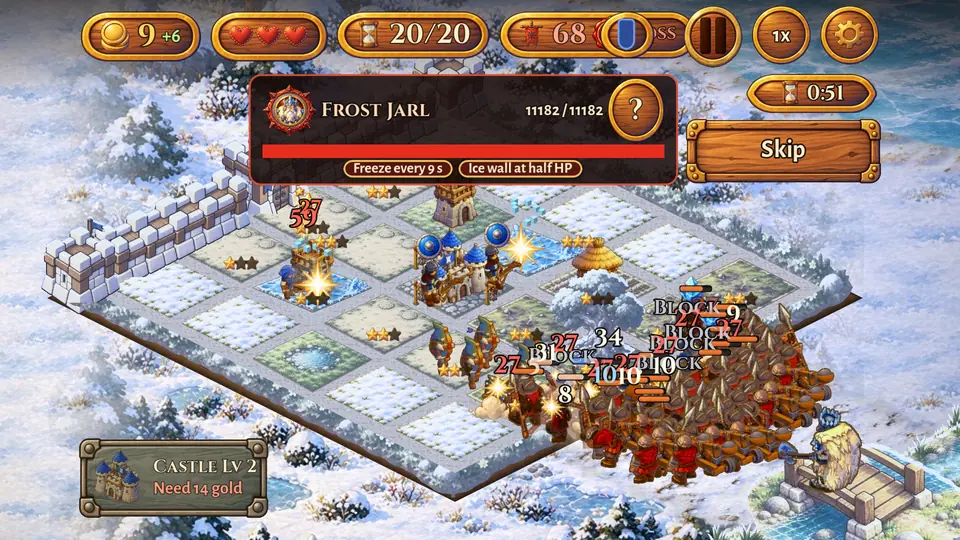 A boss battle on a snowy board